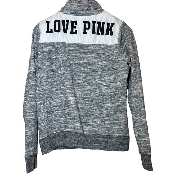 PINK Victoria’s Secret Gray 1/2 Zip Sweatshirt XS Womens Love Pink - Picture 3 of 6